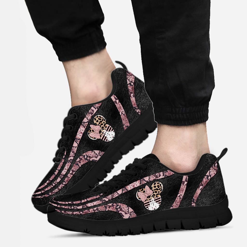 Leopard And Rose Mouse Ears - Sneakers