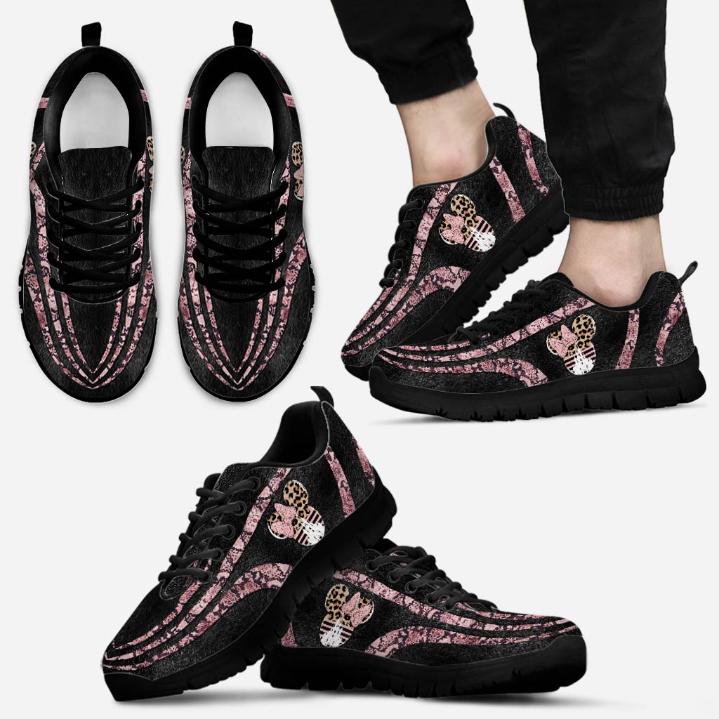 Leopard And Rose Mouse Ears - Sneakers