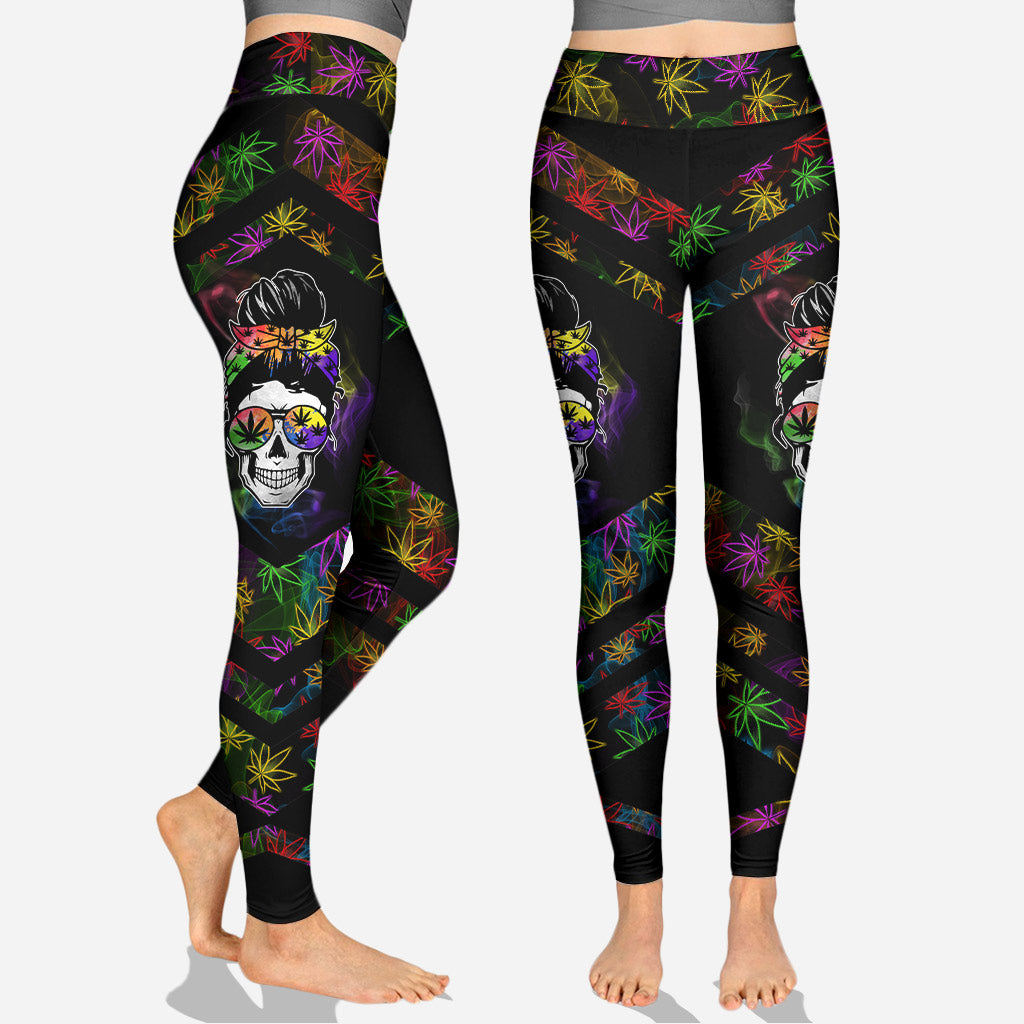 Stoned To The Bone - Personalized Weed Cross Tank Top and Leggings