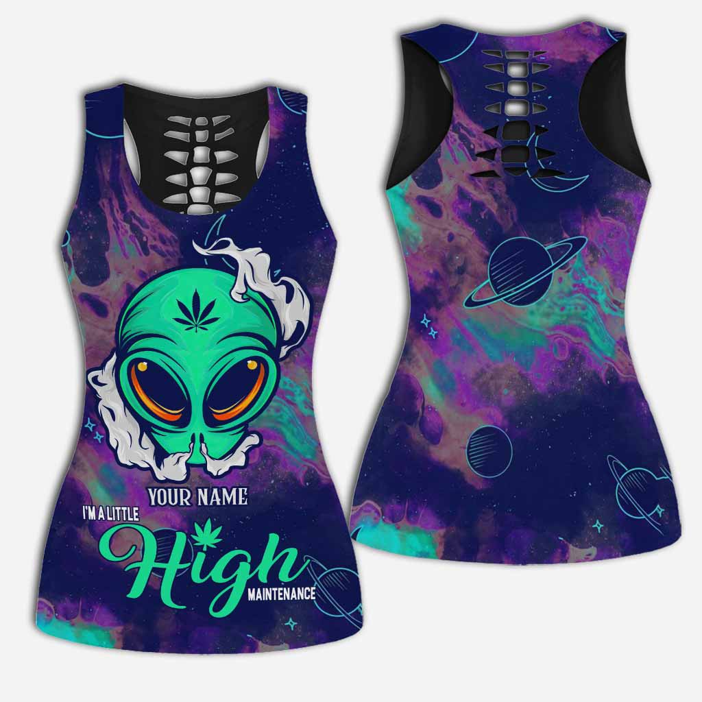 I'm A Little High Maintenance - Personalized Weed Hollow Tank Top and Leggings