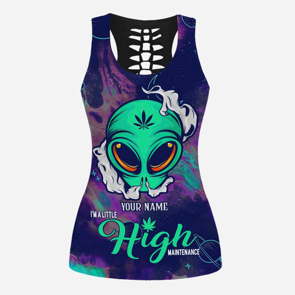 I'm A Little High Maintenance - Personalized Weed Hollow Tank Top and Leggings