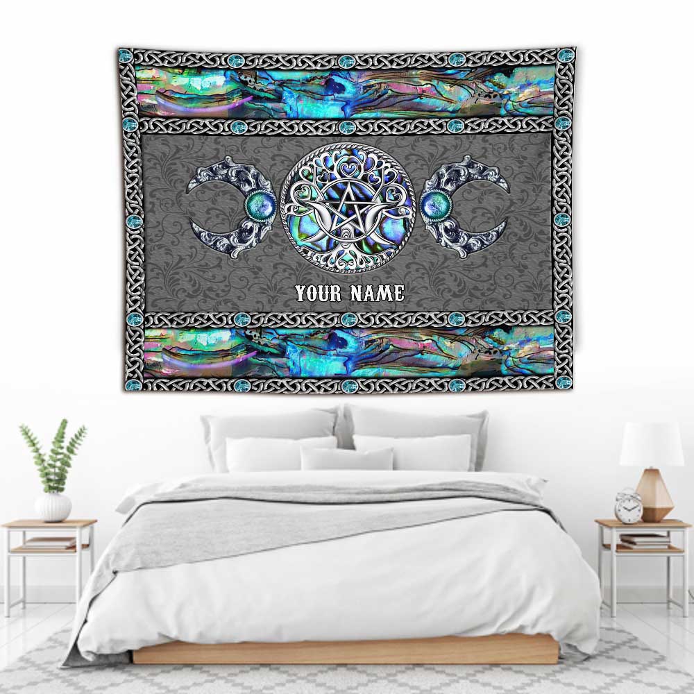 Witch Vibe Triple Moon - Personalized Witch Wall Tapestry