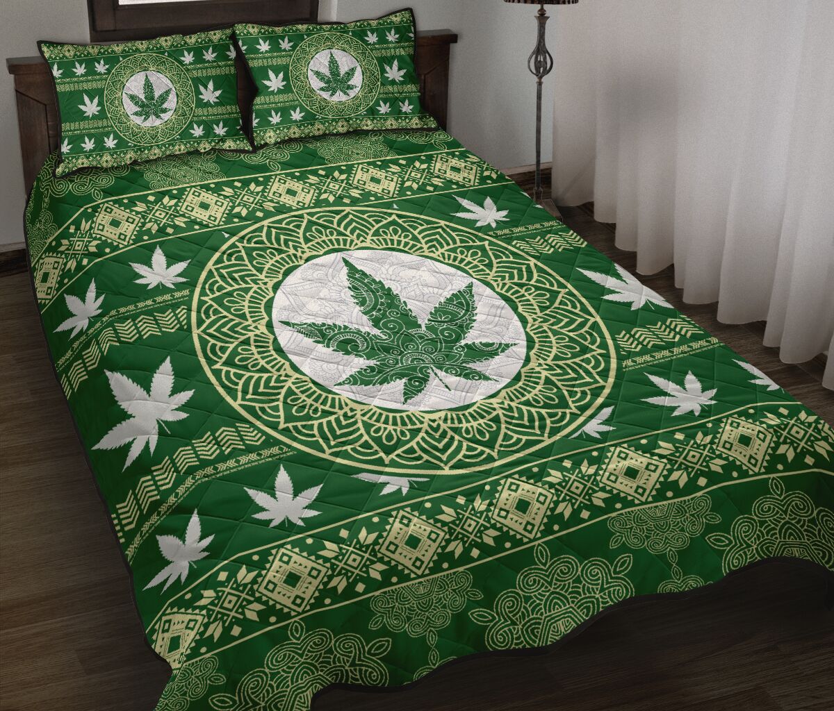 Green Leaves - Weed Quilt Set 0822