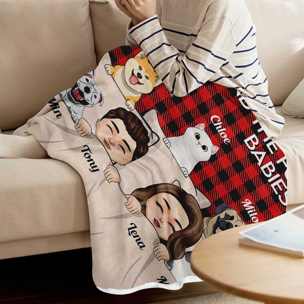 You & Me And The Fur Babies - Personalized Couple Blanket