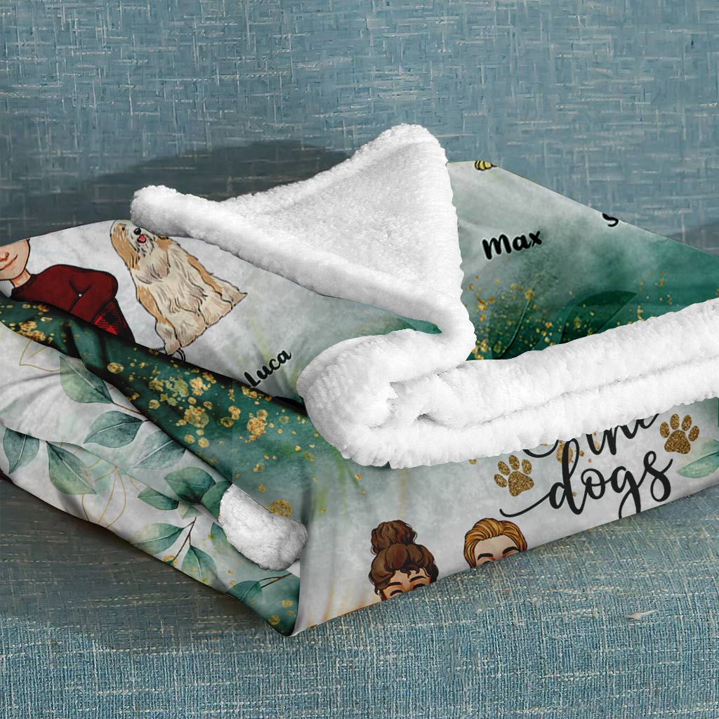 You, Me & The Dogs - Personalized Couple Blanket