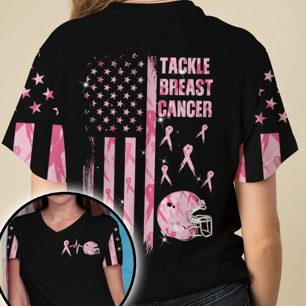 Tackle Breast Cancer - Breast Cancer Awareness All Over T-shirt and Hoodie 0822