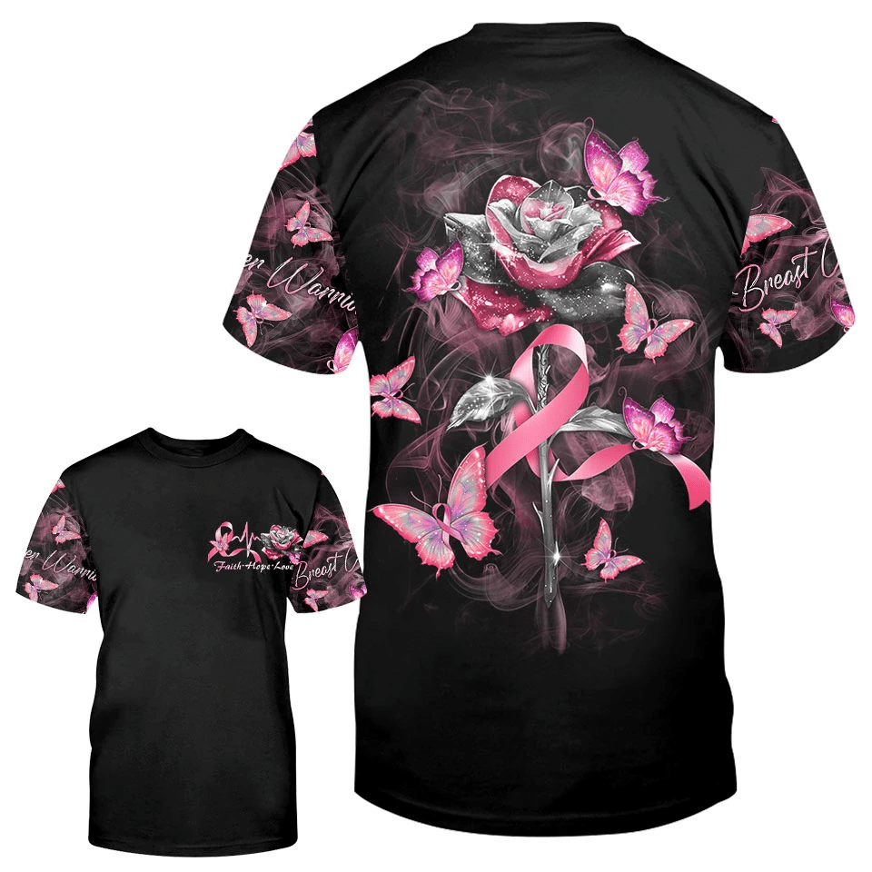 Faith Hope Love Roses - Breast Cancer Awareness All Over T-shirt and Hoodie 0822