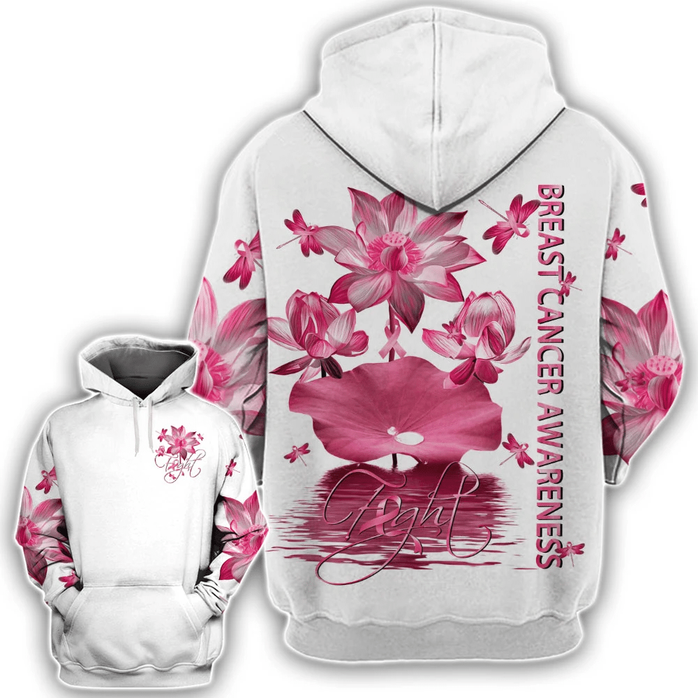 Pink Lotus Faith - Breast Cancer Awareness All Over T-shirt and Hoodie 0822