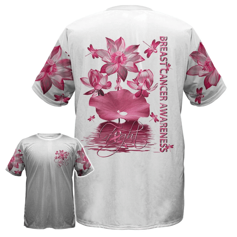 Pink Lotus Faith - Breast Cancer Awareness All Over T-shirt and Hoodie 0822