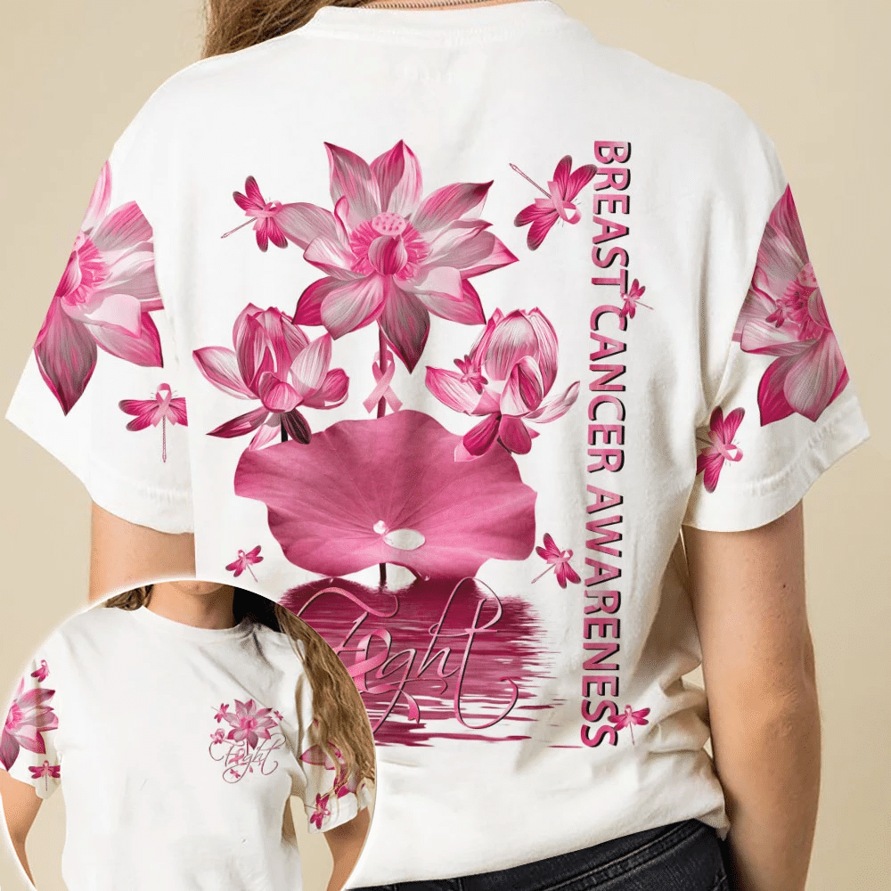 Pink Lotus Faith - Breast Cancer Awareness All Over T-shirt and Hoodie 0822