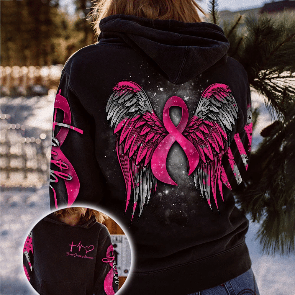 Faith - Breast Cancer Awareness All Over T-shirt and Hoodie 0822