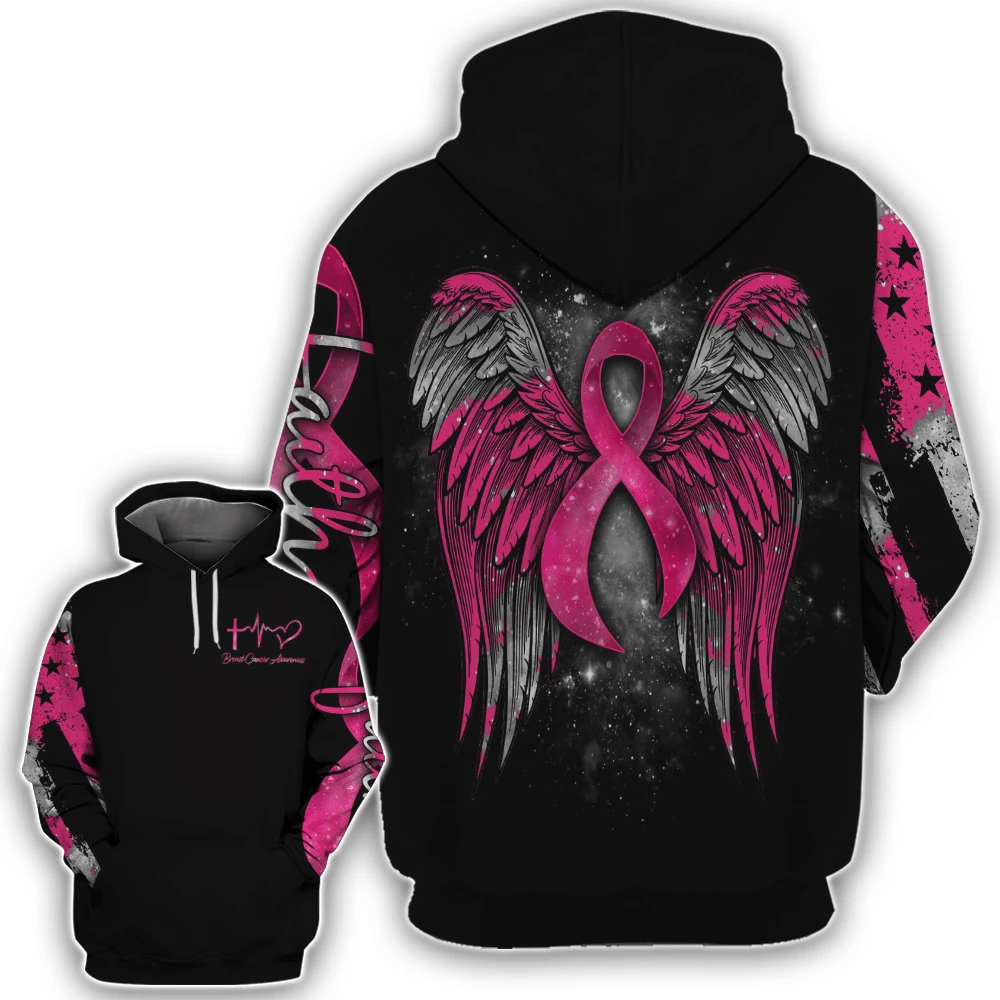 Faith - Breast Cancer Awareness All Over T-shirt and Hoodie 0822