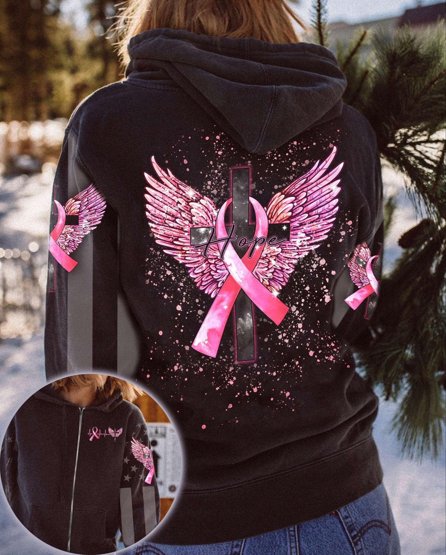 Hope Wings Breast Cancer - Breast Cancer Awareness All Over T-shirt and Hoodie 0822