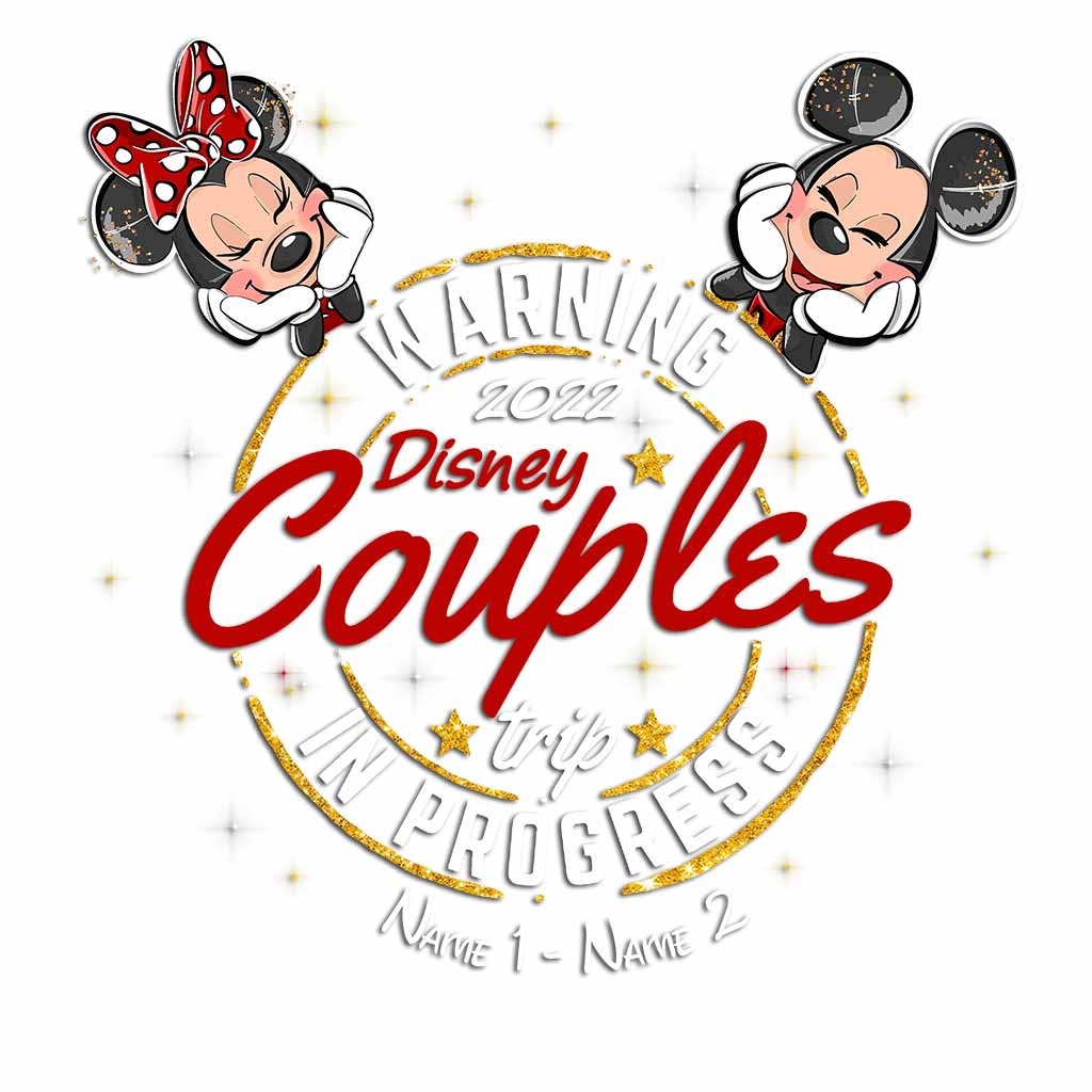 Warning Family Trip In Progress - Personalized Couple Mouse Decal Full