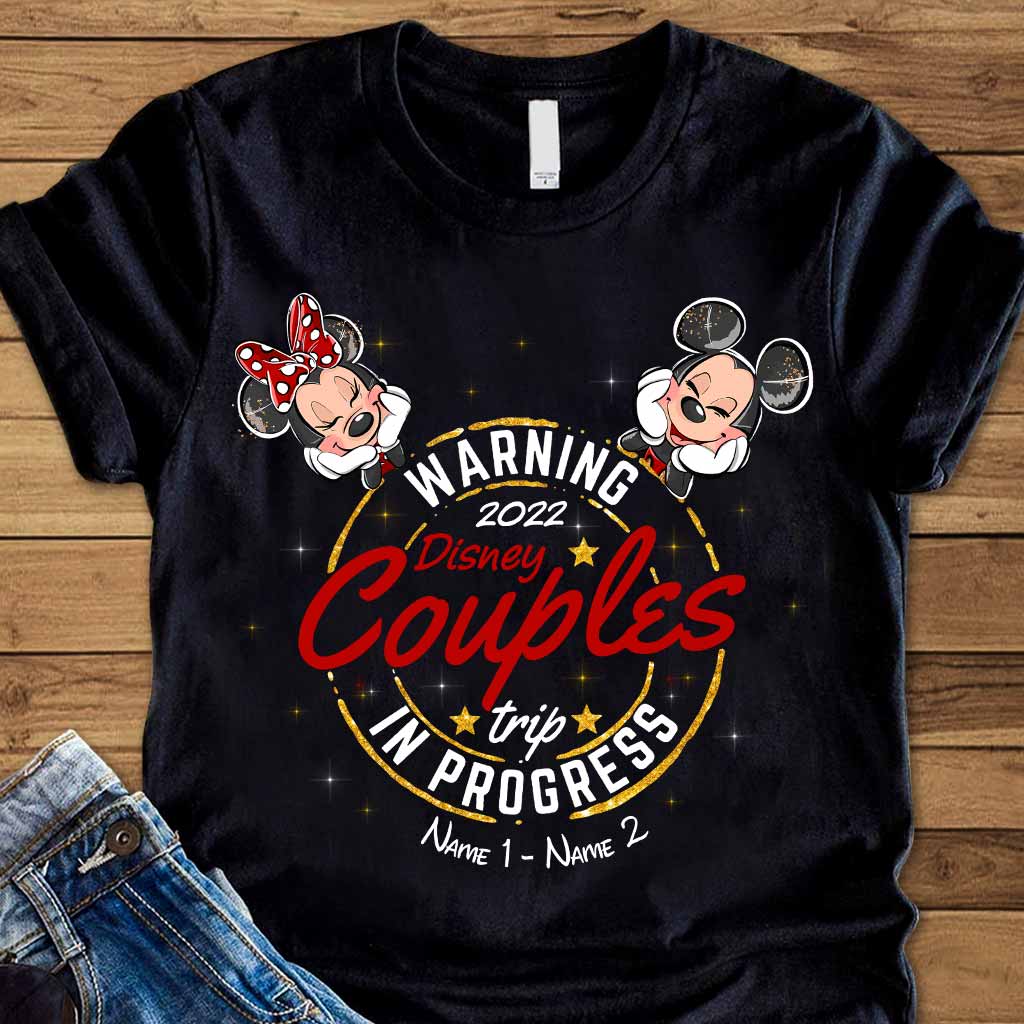 Warning Couple Trip In Progress - Personalized Mouse T-shirt and Hoodie