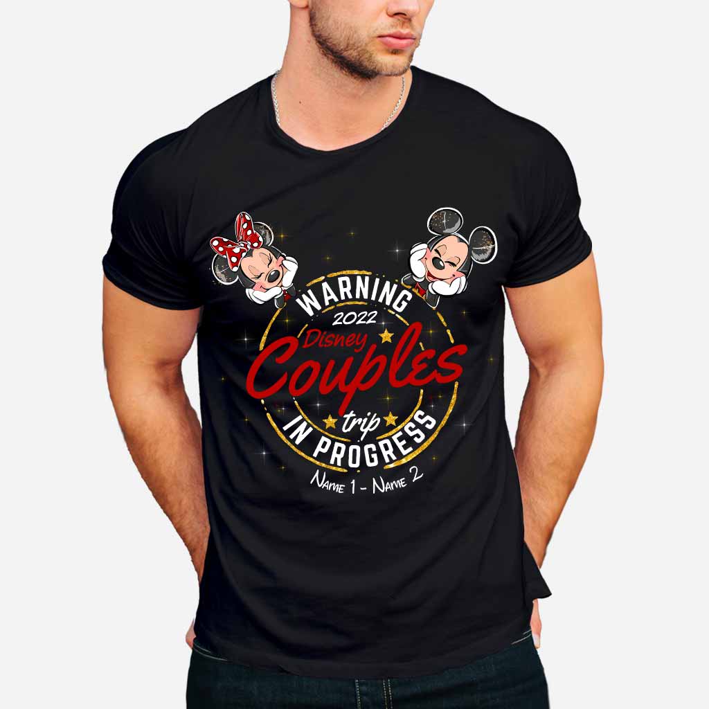 Warning Couple Trip In Progress - Personalized Mouse T-shirt and Hoodie