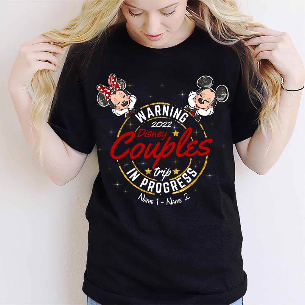 Warning Couple Trip In Progress - Personalized Mouse T-shirt and Hoodie