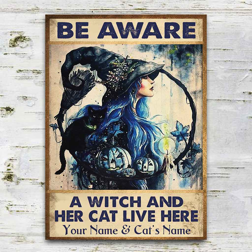 Be Aware - Witch Personalized Rectangle Metal Sign