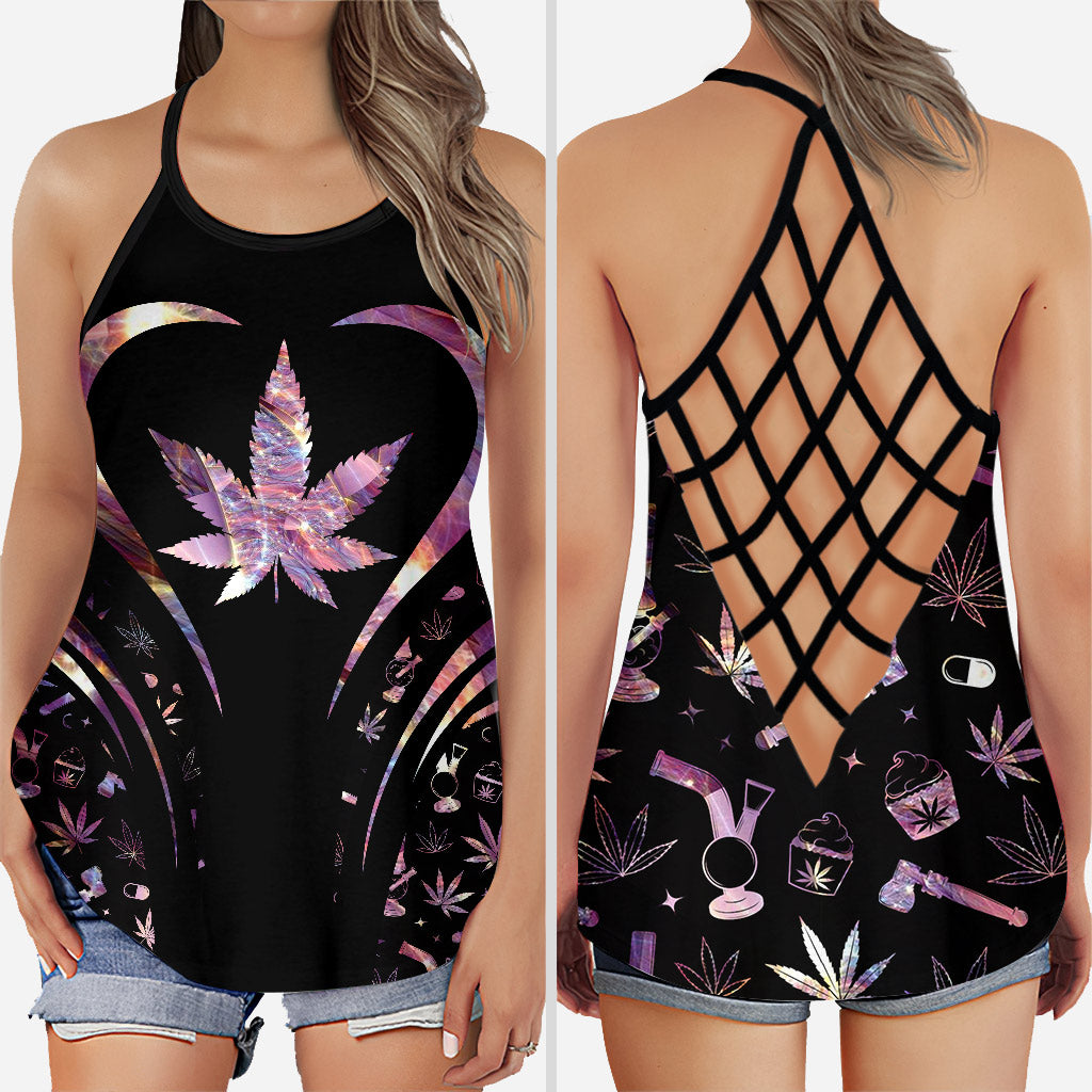 Pretty Little Pothead Weed - Cross Tank Top and Leggings
