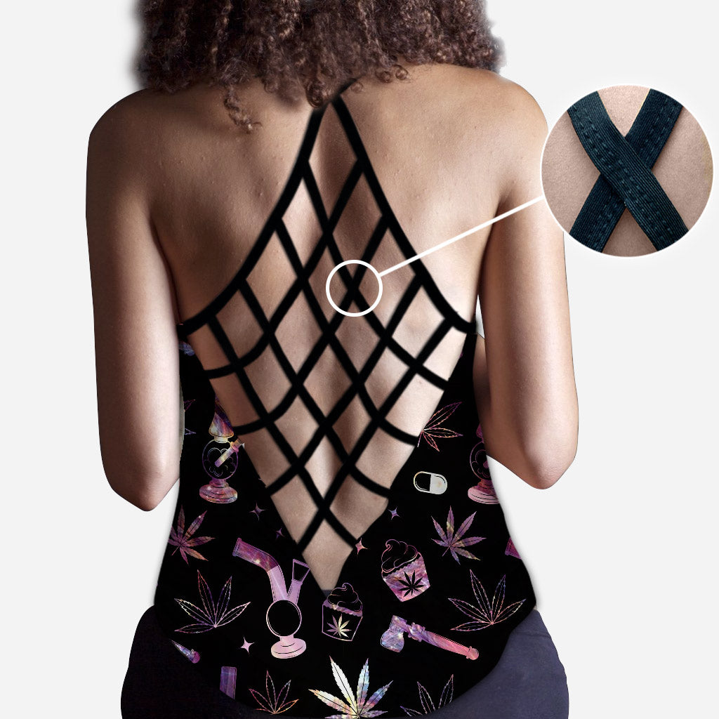 Pretty Little Pothead Weed - Cross Tank Top and Leggings
