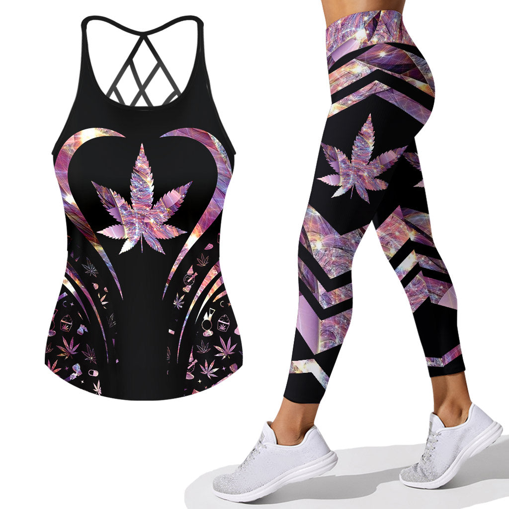 Pretty Little Pothead Weed - Cross Tank Top and Leggings