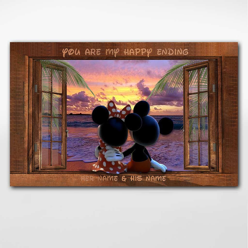 You Are My Happy Ending - Personalized Couple Mouse Canvas And Poster