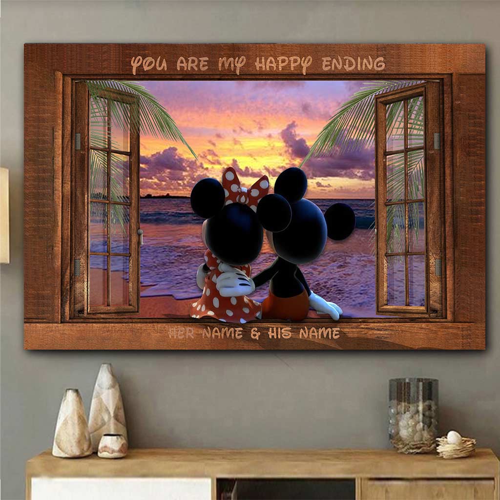 You Are My Happy Ending - Personalized Couple Mouse Canvas And Poster