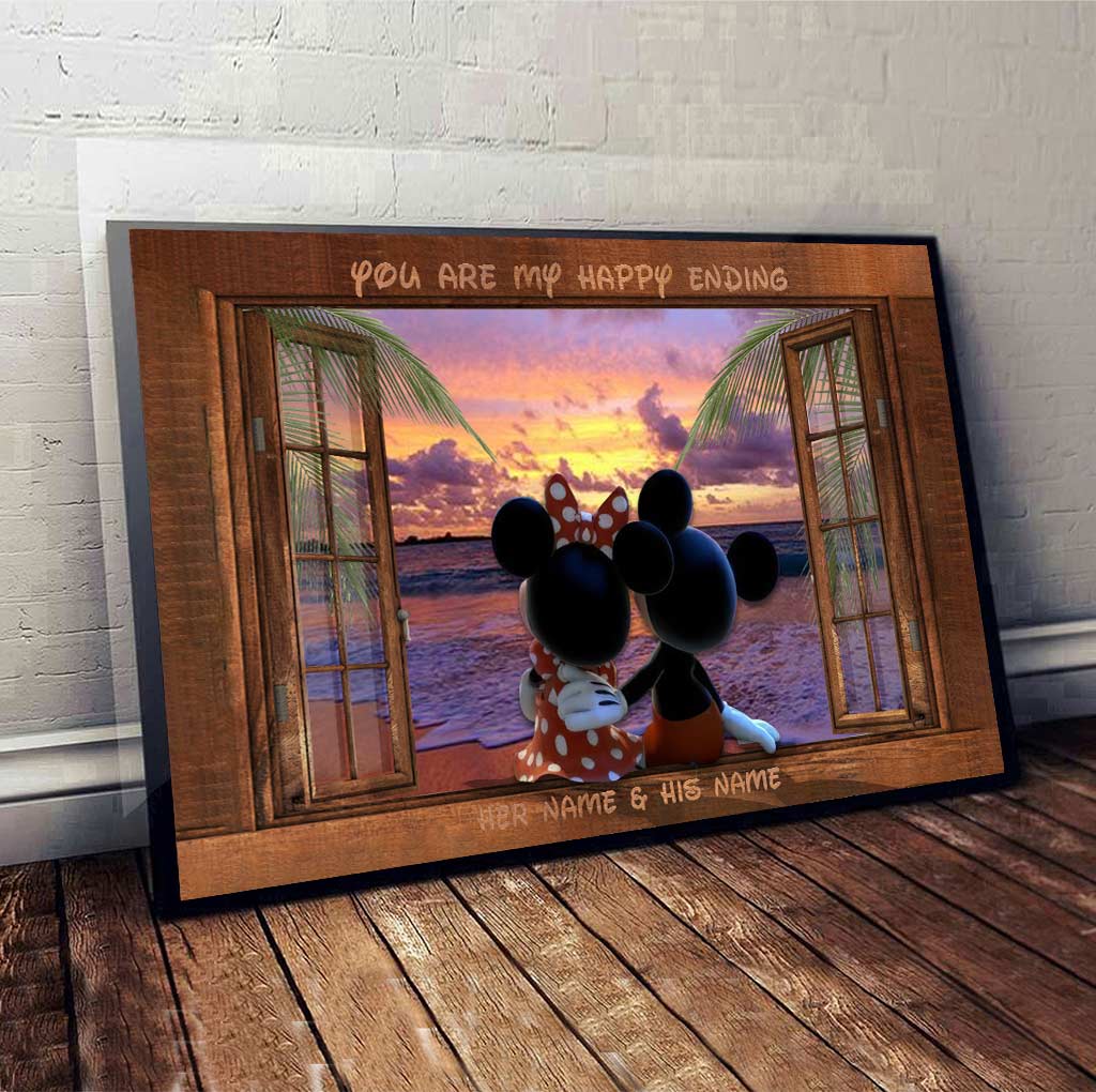 You Are My Happy Ending - Personalized Couple Mouse Canvas And Poster