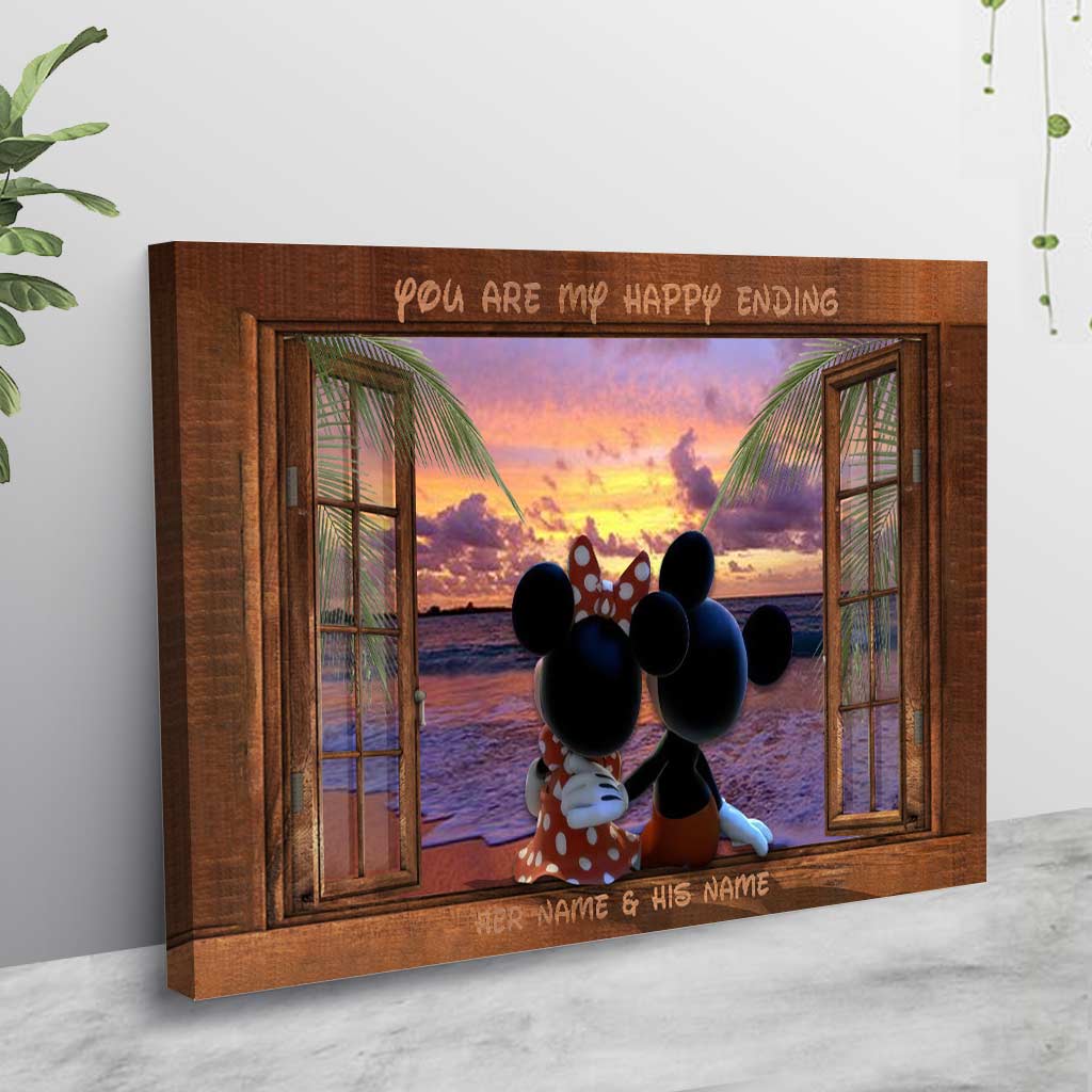 You Are My Happy Ending - Personalized Couple Mouse Canvas And Poster