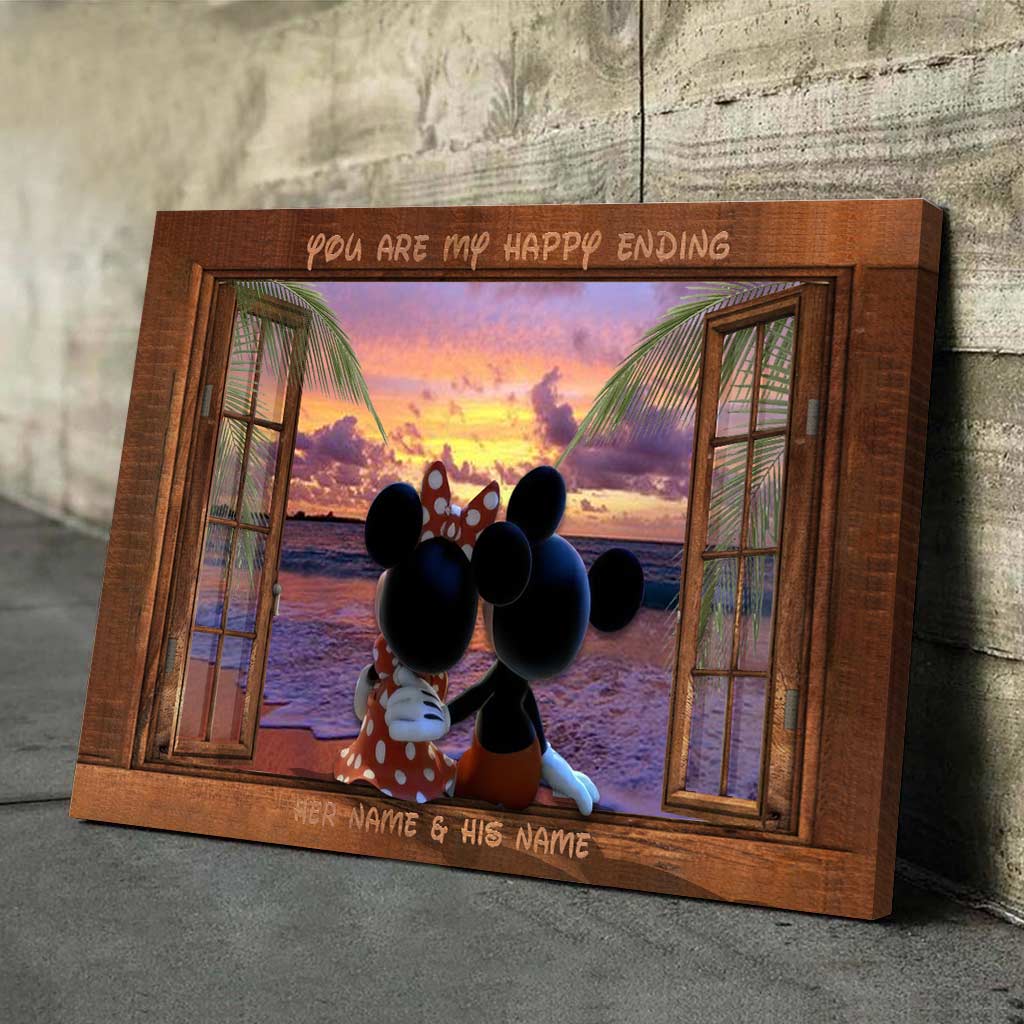 You Are My Happy Ending - Personalized Couple Mouse Canvas And Poster