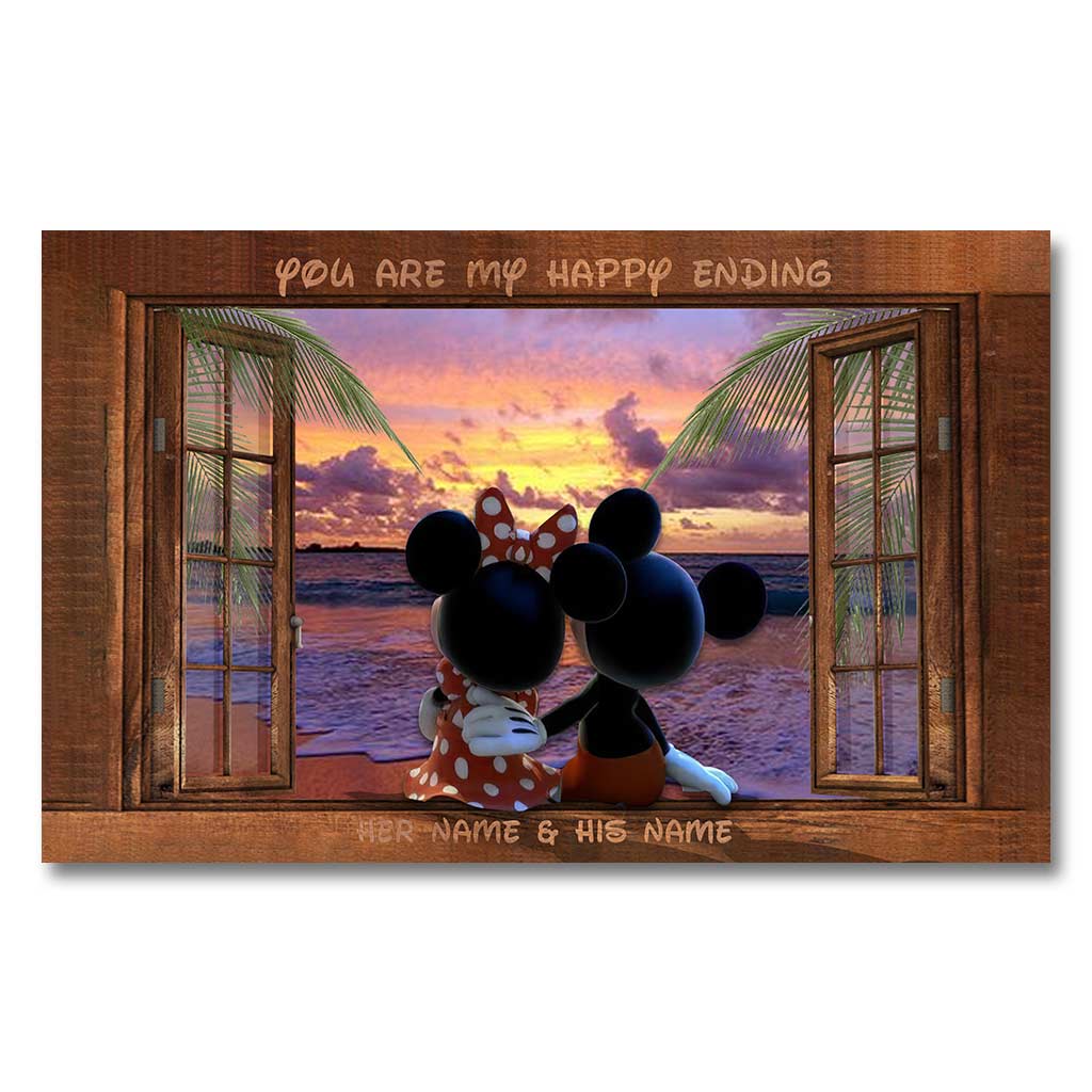 You Are My Happy Ending - Personalized Couple Mouse Canvas And Poster