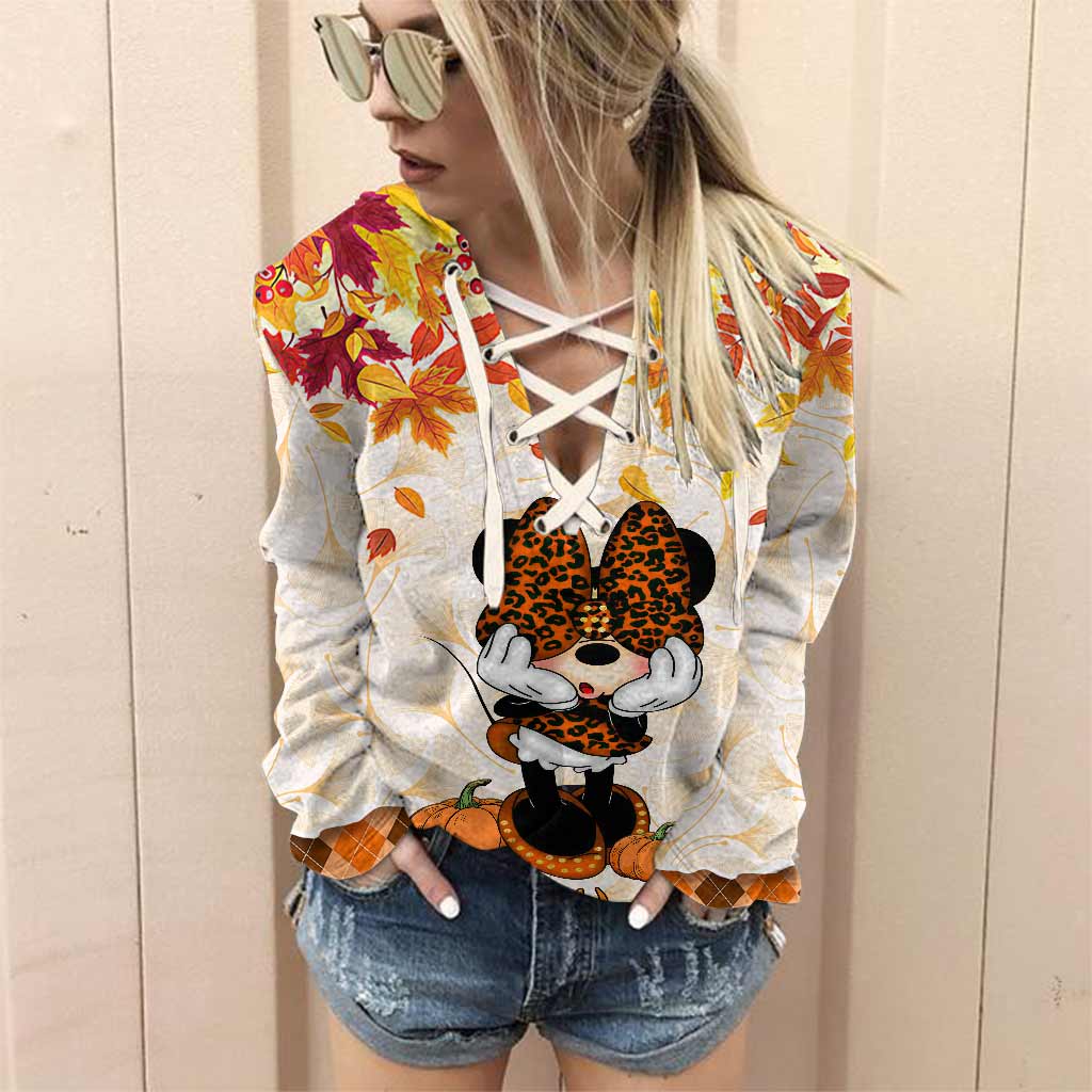 Hello Pumpkin - Personalized Mouse Off Shoulder Long Sleeve Dress