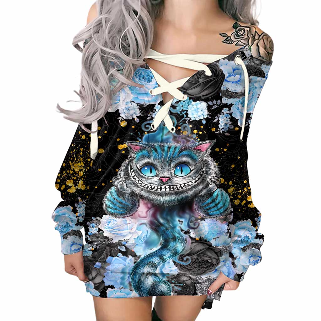 We're All Mad Here - Halloween Mouse Off Shoulder Long Sleeve Dress