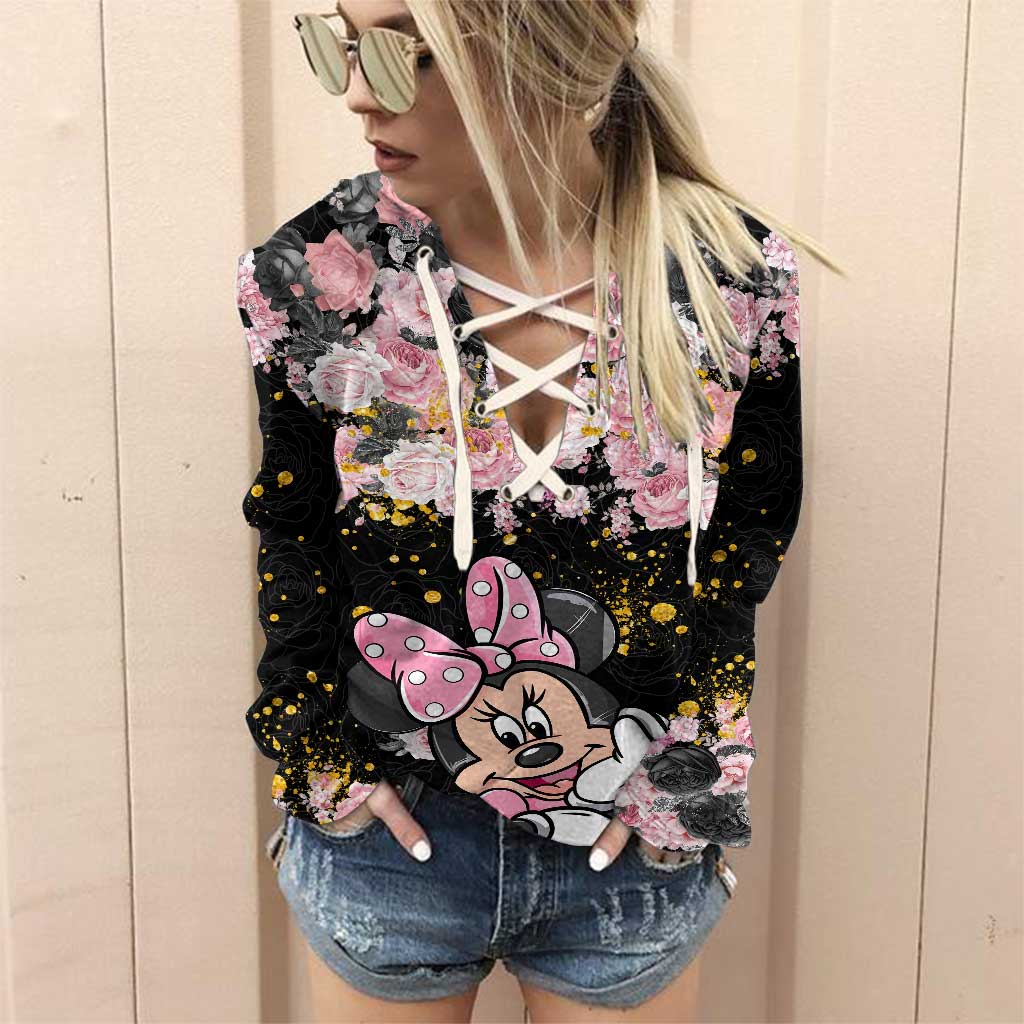 Magical Black Pink - Mouse Off Shoulder Long Sleeve Dress