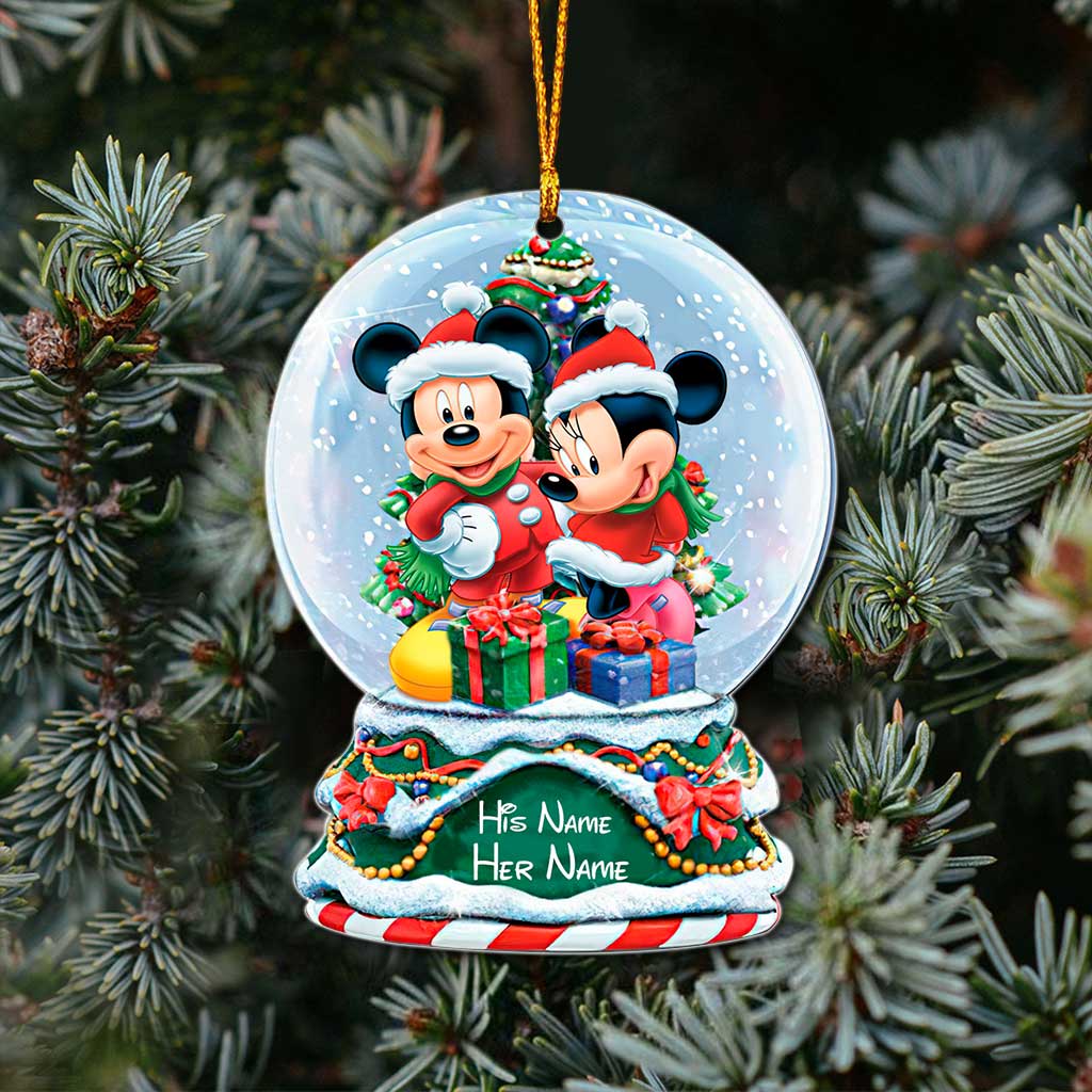 Magic Couple Christmas - Personalized Christmas Mouse Transparent Ornament