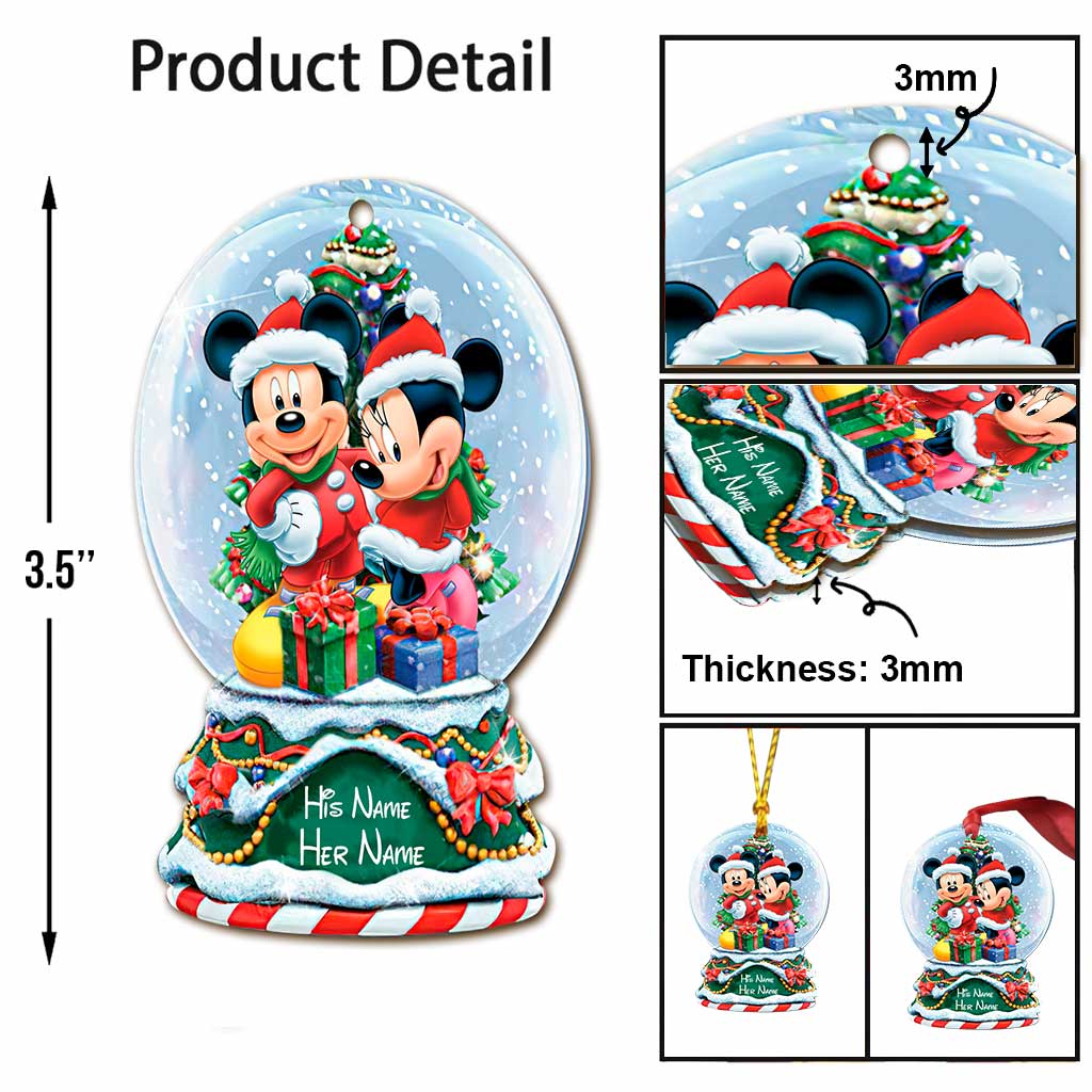 Magic Couple Christmas - Personalized Christmas Mouse Transparent Ornament