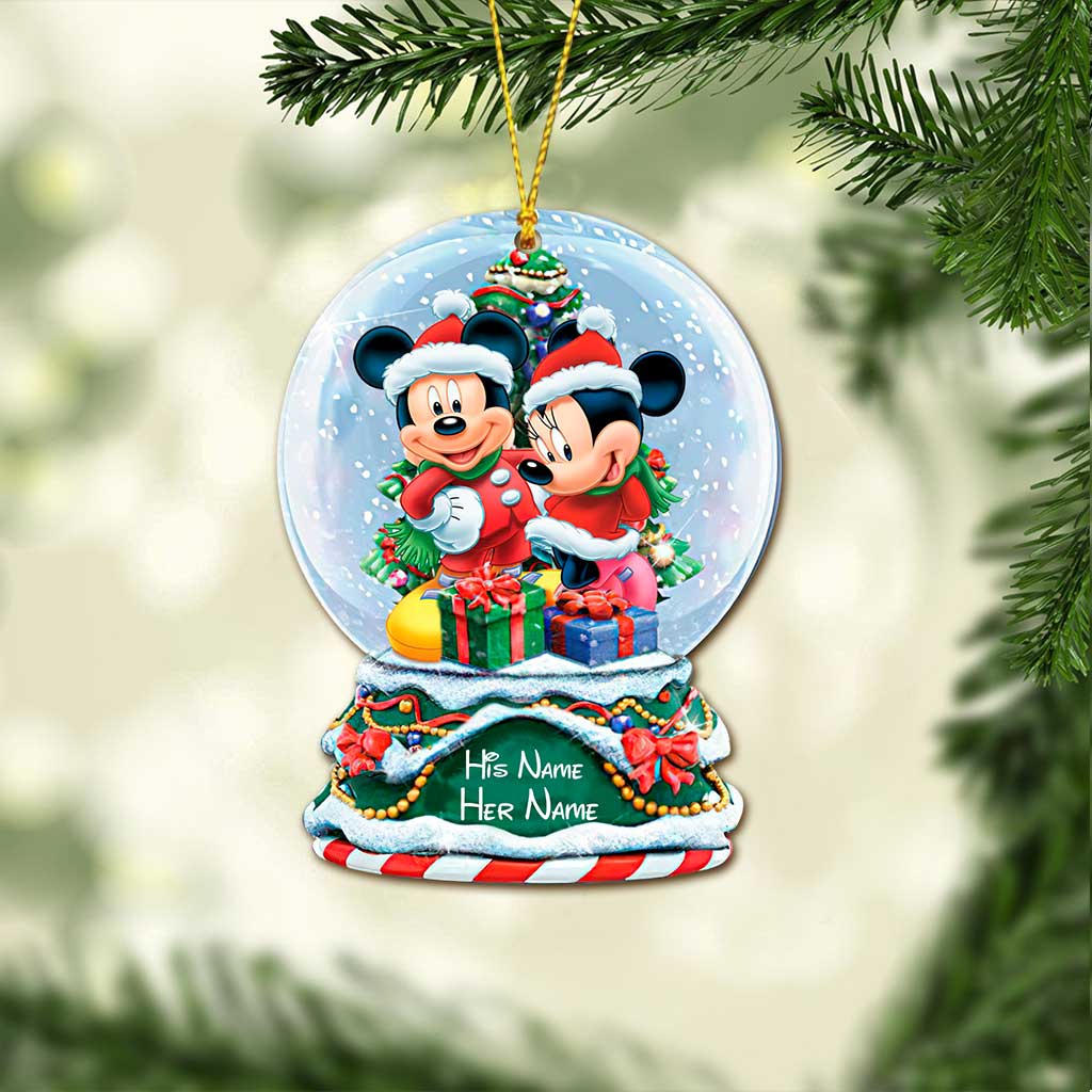 Magic Couple Christmas - Personalized Christmas Mouse Transparent Ornament