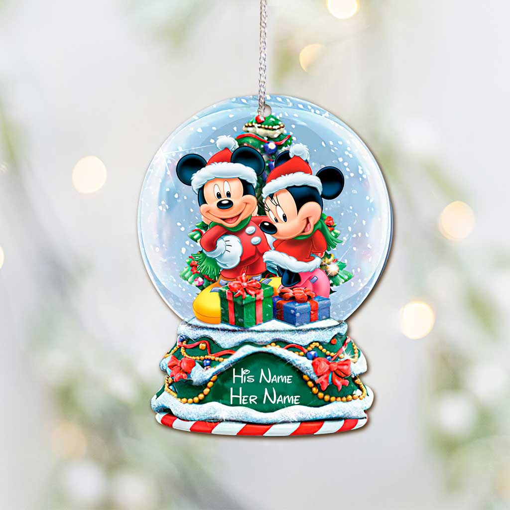 Magic Couple Christmas - Personalized Christmas Mouse Transparent Ornament