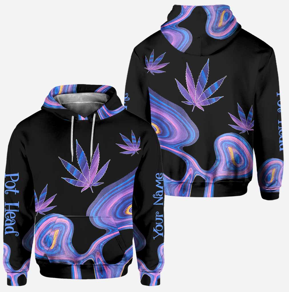Get High Free Line Hologram - Personalized Weed Hoodie and Leggings
