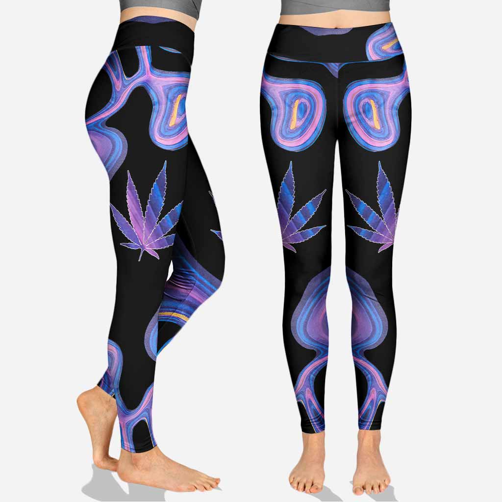 Get High Free Line Hologram - Personalized Weed Hoodie and Leggings