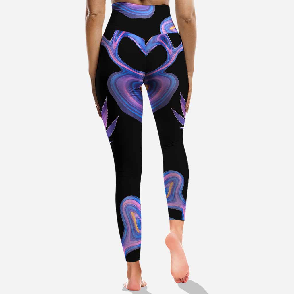Get High Free Line Hologram - Personalized Weed Hoodie and Leggings