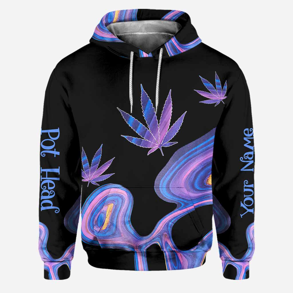 Get High Free Line Hologram - Personalized Weed Hoodie and Leggings