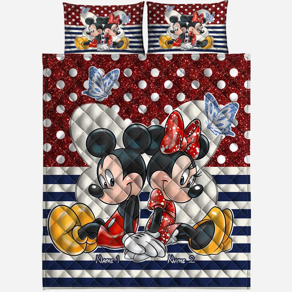 You & Me - Personalized Couple Mouse Quilt Set