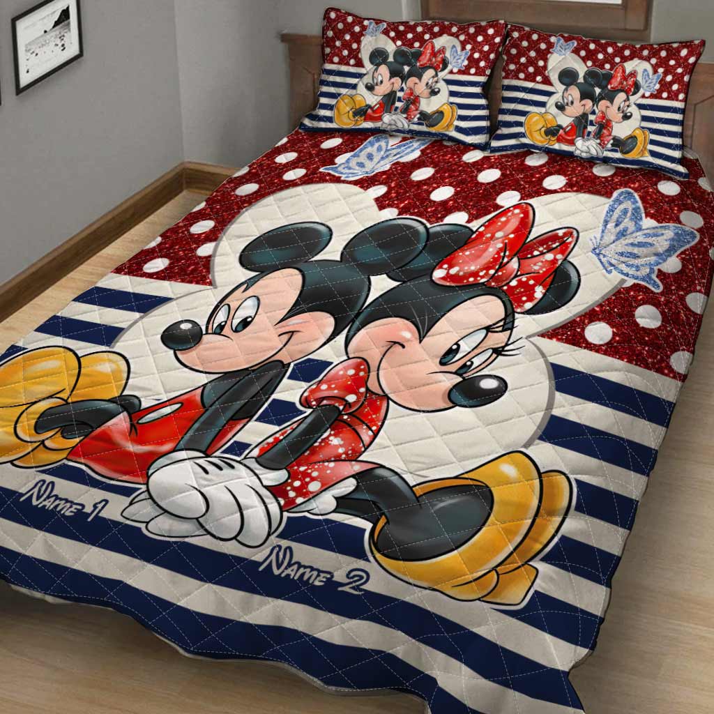 You & Me - Personalized Couple Mouse Quilt Set