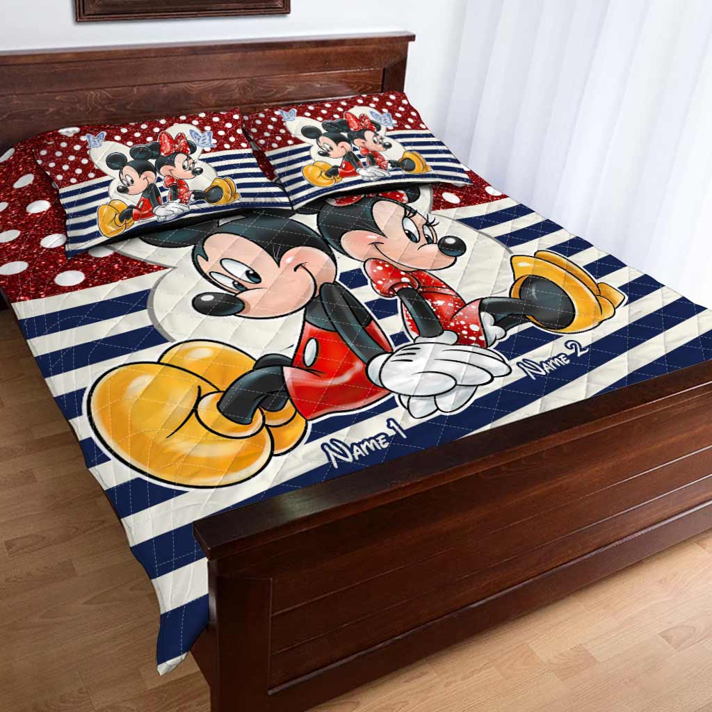You & Me - Personalized Couple Mouse Quilt Set