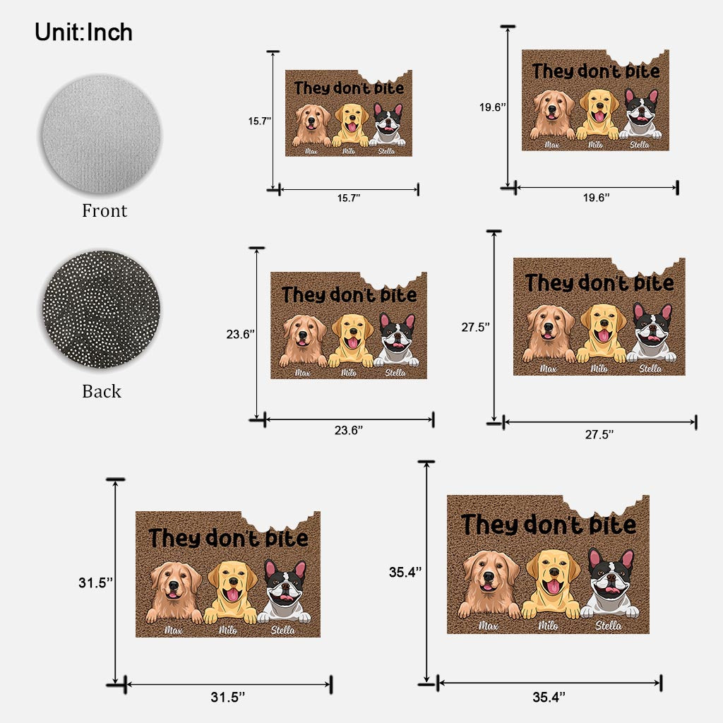 Beware Of Dogs - Personalized Dog Shaped Doormat