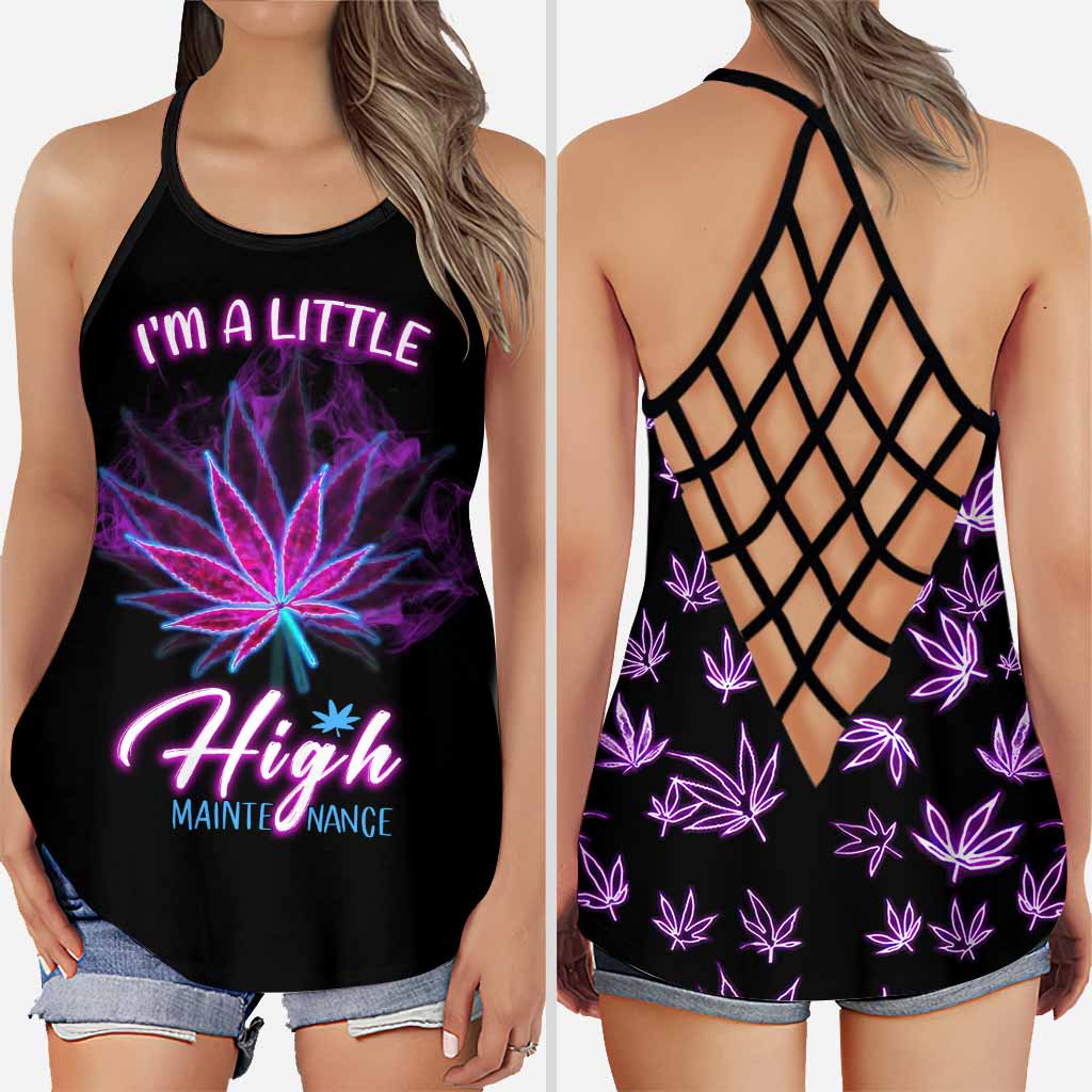 I'm A Little High Maintenance - Weed Cross Tank Top and Leggings