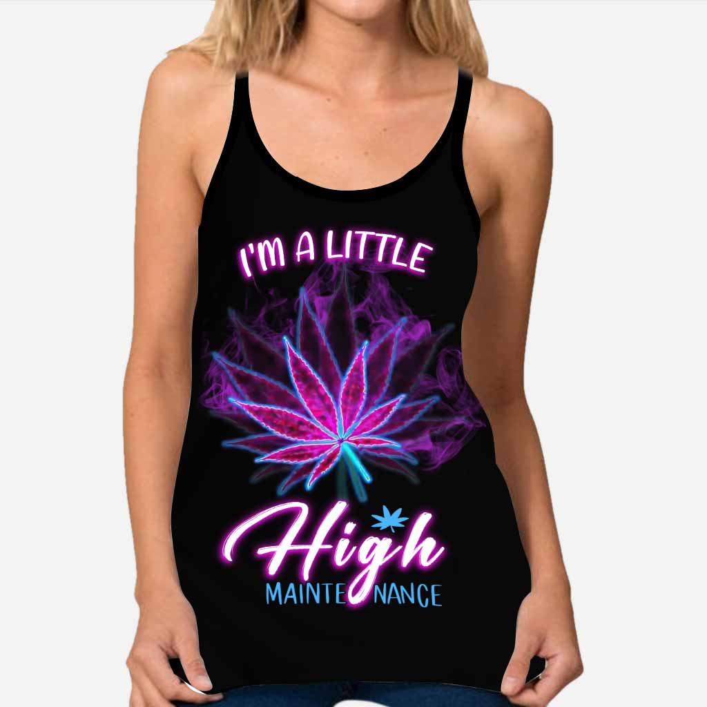 I'm A Little High Maintenance - Weed Cross Tank Top and Leggings