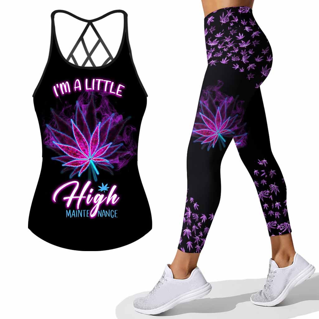 I'm A Little High Maintenance - Weed Cross Tank Top and Leggings