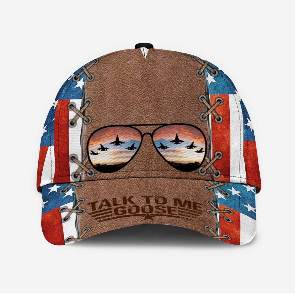 Talk To Me Goose - Top Gun Classic Cap With Leather Pattern Print